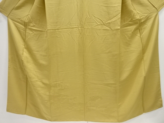  石庭模様織出し一ツ紋付け下げ色無地着物